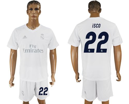Real Madrid #22 Isco Marine Environmental Protection Home Soccer Club Jersey - Click Image to Close